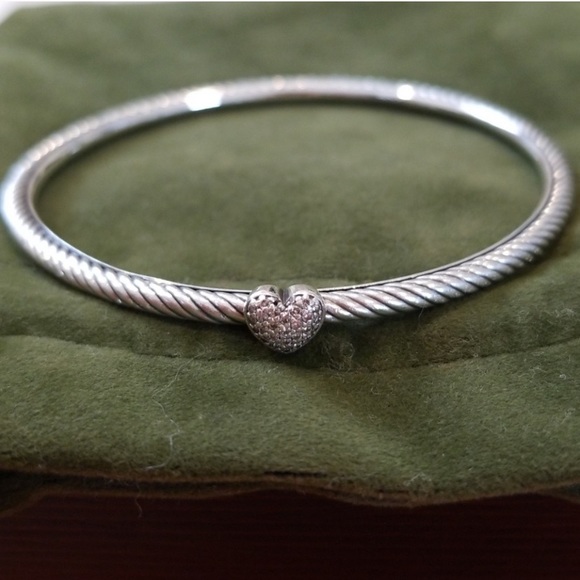 David Yurman diamond cable heart bangle - Picture 5 of 7